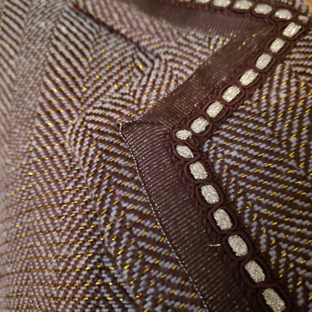 Fitted Brown Herringbone Jacket - image 3